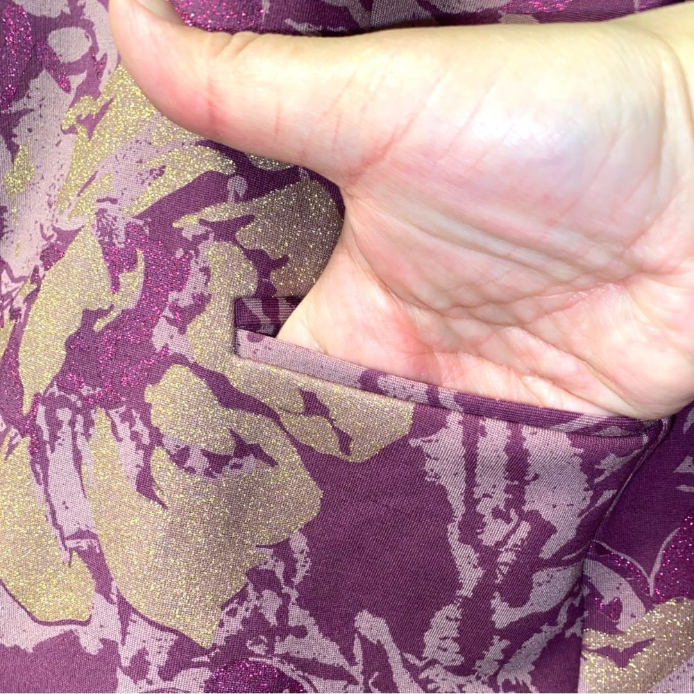 Soft Surroundings Purple and Gold Floral Blazer & Pants - Picture 10 of 16